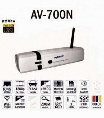 Avenir IP KAMERA KABLOSUZ WİFİ 2M PİXEL FULL HD AV-700N